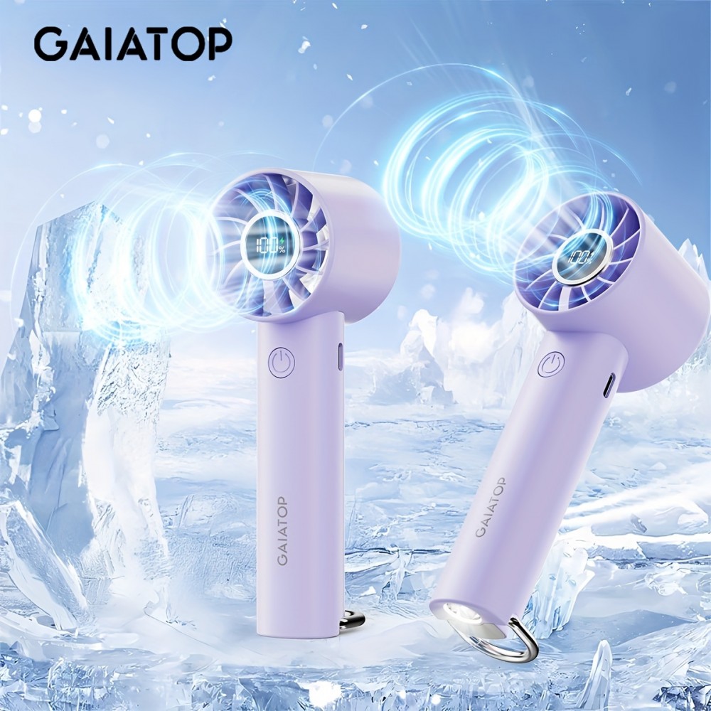 Gaiatop ポータブルハンドヘルドファン、USB充電式、長いバッテリー寿命、LEDディスプレイ&フラッシュライト、マルチスピード調整可能、オフィス・旅行・アウトドア用軽量デザイン、ポータブル充電式ファン Gaiatop ポータブルハンドヘルドファン、USB充電式、長いバッテリー寿命、LEDディスプレイ&フラッシュライト、マルチスピード調整可能、オフィス・旅行・アウトドア用軽量デザイン、ポータブル充電式ファン
