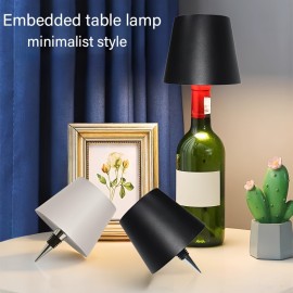 LED埋め込みワインボトルテーブルランプ、ホームアトモスフェーランプ、オフィステーブルランプ、USBナイトライト、モダンロマンチックアートテーブルランプ、ベッドサイド照明ナイトライト、三色ステップレスダミング、バー、パーティー、寝室、リビングルーム、キャンプ、新年ギフト、ホリデーギフトに適しています。