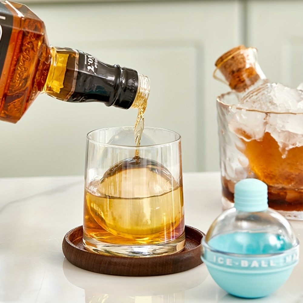 冷蔵庫用アイスボールメーカー4個セット、黄色・バスケット・紫の3色