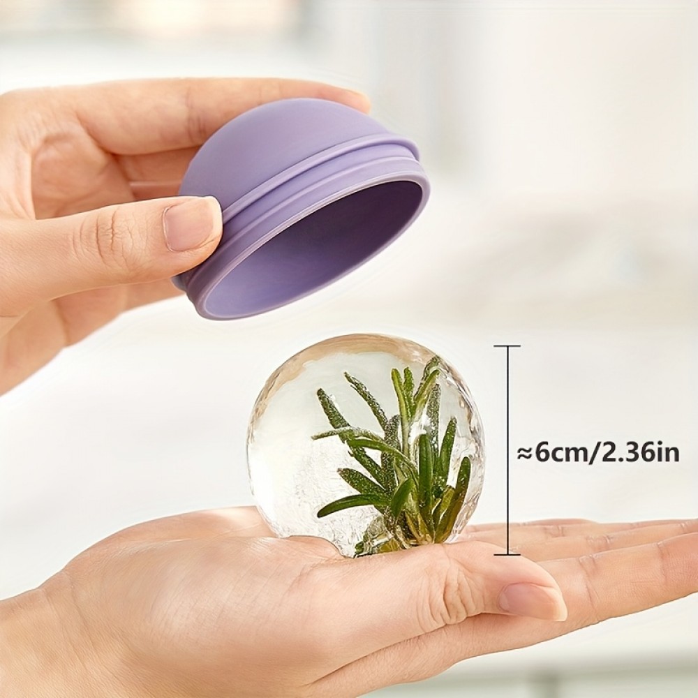 冷蔵庫用アイスボールメーカー4個セット、黄色・バスケット・紫の3色