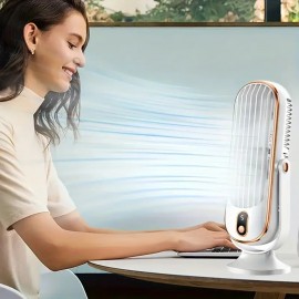 新型USBポータブル720°周囲ファン、多機能エアコンファン、5段階風速、デュアルモーター、勉強・オフィス・旅行・キャンプ・RV用に最適、クリスマス・ハロウィーン・イースター・バレンタイン・感謝祭の重要な5つの祝日に理想的なギフト