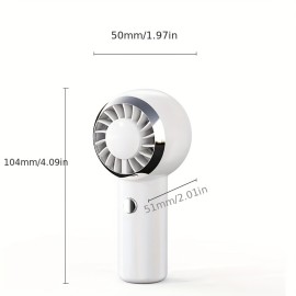コンパクトミニハンドヘルドファン - 携帯用、充電式バッテリー/USB、500mAh、ミルキーホワイト、ローズゴールドアクセント付きペールピンク、ライトブルー - 旅行やアウトドア活動に最適、屋外用冷却ファン | モダンミニマリストファン | 円筒形ファンデザイン、携帯用ファン