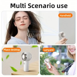 コンパクトミニハンドヘルドファン - 携帯用、充電式バッテリー/USB、500mAh、ミルキーホワイト、ローズゴールドアクセント付きペールピンク、ライトブルー - 旅行やアウトドア活動に最適、屋外用冷却ファン | モダンミニマリストファン | 円筒形ファンデザイン、携帯用ファン