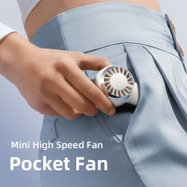 コンパクトミニハンドヘルドファン - 携帯用、充電式バッテリー/USB、500mAh、ミルキーホワイト、ローズゴールドアクセント付きペールピンク、ライトブルー - 旅行やアウトドア活動に最適、屋外用冷却ファン | モダンミニマリストファン | 円筒形ファンデザイン、携帯用ファン