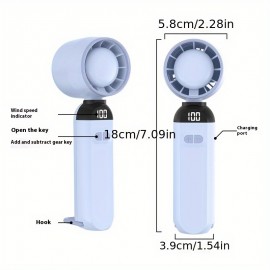 高速ポータブルハンドヘルドファン - USB充電式、1200mAhリチウムバッテリー、旅行やビーチへのアウトリング用軽量冷却デバイス、調整可能な傾斜付きミニパーソナルファン、旅行冷却アクセサリー|スリムデザイン|ポータブルファン