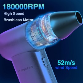 携帯用暴力タービン小型ファン、手持ち式130000RPM高速、除塵・雪吹き・炭吹き・バーベキューカーボン製造可能、多機能屋外使用、好ましいギフト選択肢