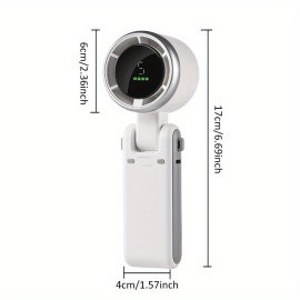 HDデジタルディスプレイ付き5速ターボファンネックファン、USB充電式3600mAhバッテリー、180度調整可能な折りたたみ角度、屋外＆個人使用のための静かな冷却 - コンパクトで軽量、省エネ、パーソナルネックファン｜折りたたみ式ファン｜デジタル表示ファン