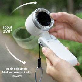 HDデジタルディスプレイ付き5速ターボファンネックファン、USB充電式3600mAhバッテリー、180度調整可能な折りたたみ角度、屋外＆個人使用のための静かな冷却 - コンパクトで軽量、省エネ、パーソナルネックファン｜折りたたみ式ファン｜デジタル表示ファン