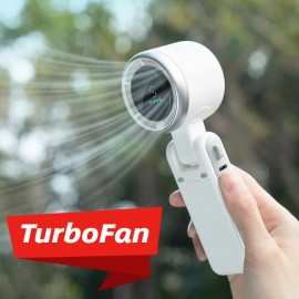 HDデジタルディスプレイ付き5速ターボファンネックファン、USB充電式3600mAhバッテリー、180度調整可能な折りたたみ角度、屋外＆個人使用のための静かな冷却 - コンパクトで軽量、省エネ、パーソナルネックファン｜折りたたみ式ファン｜デジタル表示ファン
