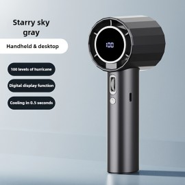 100速のハイパワー手持ちファン、迅速な冷却ファン、手持ちアイスクリームファン、USB急速充電モード、ミニポータブル充電、無段階速度調整ファン、デジタル電力表示、デスクトップファン、USBミニポータブル充電ターボ小型ファンとデジタルディスプレイ付き。