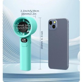 120速デジタルディスプレイ付きポータブルミニファン - USB充電式、コンパクト＆スタイリッシュな手持ち式冷却デバイス、旅行、アウトドア、デスクトップ用、1800mAhバッテリー、LED風量デジタルディスプレイ、ポータブルファン