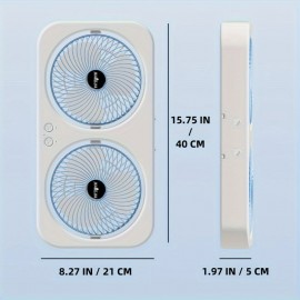 調整可能な速度、充電式1800mAhバッテリー、USB充電、≤36V動作電圧、屋内/屋外使用用の吊り下げフックとスタンドが付属したデュアルヘッドポータブルUSBファン