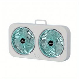 調整可能な速度、充電式1800mAhバッテリー、USB充電、≤36V動作電圧、屋内/屋外使用用の吊り下げフックとスタンドが付属したデュアルヘッドポータブルUSBファン