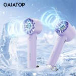 Gaiatop ポータブルハンドヘルドファン、USB充電式、長いバッテリー寿命、LEDディスプレイ＆フラッシュライト、マルチスピード調整可能、オフィス・旅行・アウトドア用軽量デザイン、ポータブル充電式ファン