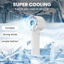 Gaiatop ポータブルハンドヘルドファン、USB充電式、長いバッテリー寿命、LEDディスプレイ＆フラッシュライト、マルチスピード調整可能、オフィス・旅行・アウトドア用軽量デザイン、ポータブル充電式ファン
