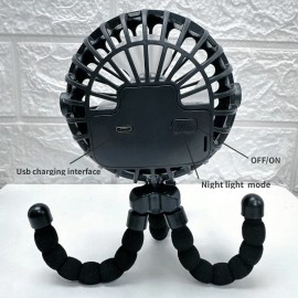 充電式USBブレードレスベビーカーファン - 携帯用ハンドヘルド＆ネックファン、冷却に最適、軽量＆コンパクトデザイン、ブルー/ブラック、机やベビーベッド、アウトドア使用に完璧