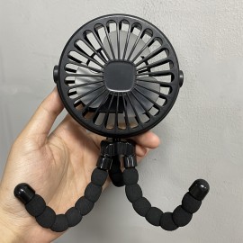 充電式USBブレードレスベビーカーファン - 携帯用ハンドヘルド＆ネックファン、冷却に最適、軽量＆コンパクトデザイン、ブルー/ブラック、机やベビーベッド、アウトドア使用に完璧