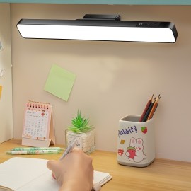 LEDデスクランプ、タッチコントロール、充電式800mAhバッテリー、USBデュアルパワー、目保護、調整可能なスイングアーム、スクエアシェード、インフラレッドセンサーファンクション付きの屋内読書ライト