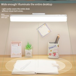 LEDデスクランプ、タッチコントロール、充電式800mAhバッテリー、USBデュアルパワー、目保護、調整可能なスイングアーム、スクエアシェード、インフラレッドセンサーファンクション付きの屋内読書ライト