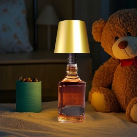 LED埋め込みワインボトルテーブルランプ、ホームアトモスフェーランプ、オフィステーブルランプ、USBナイトライト、モダンロマンチックアートテーブルランプ、ベッドサイド照明ナイトライト、三色ステップレスダミング、バー、パーティー、寝室、リビングルーム、キャンプ、新年ギフト、ホリデーギフトに適しています。