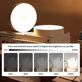 AMill 3個パック モーションセンサー クローゼットライト、8-LED 磁気 USB充電式 ウォールランプ、デュアルパワー ワイヤレス 屋内照明 廊下、階段、寝室、地下室用 - イエロー/ホワイト LED、赤外線センサー機能付き プラスチック 装飾ライト