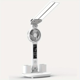 USB充電ポート付き調節可能なLEDデスクランプ、タッチダミング、ペンホルダー、リモコン付き - ホームオフィスまたはベッドサイド用のホワイトメタルテーブルランプ、ホームオフィス用デスクランプ