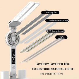 USB充電ポート付き調節可能なLEDデスクランプ、タッチダミング、ペンホルダー、リモコン付き - ホームオフィスまたはベッドサイド用のホワイトメタルテーブルランプ、ホームオフィス用デスクランプ