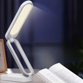 折りたたみ式 LED デスクランプ 1個、3段階の明るさ調節可能な小型読書灯、充電式&調光機能付き、目に優しい勉強用ライト、ポータブルテーブルランプ、自宅、オフィス、旅行用