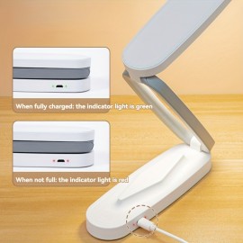 折りたたみ式 LED デスクランプ 1個、3段階の明るさ調節可能な小型読書灯、充電式&調光機能付き、目に優しい勉強用ライト、ポータブルテーブルランプ、自宅、オフィス、旅行用