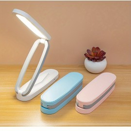 折りたたみ式 LED デスクランプ 1個、3段階の明るさ調節可能な小型読書灯、充電式&調光機能付き、目に優しい勉強用ライト、ポータブルテーブルランプ、自宅、オフィス、旅行用