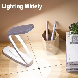 折りたたみ式 LED デスクランプ 1個、3段階の明るさ調節可能な小型読書灯、充電式&調光機能付き、目に優しい勉強用ライト、ポータブルテーブルランプ、自宅、オフィス、旅行用