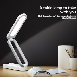 折りたたみ式 LED デスクランプ 1個、3段階の明るさ調節可能な小型読書灯、充電式&調光機能付き、目に優しい勉強用ライト、ポータブルテーブルランプ、自宅、オフィス、旅行用