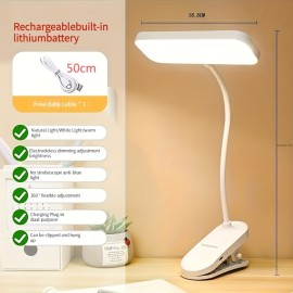 [コンパクトサイズ] ダイマブル LED ゴーセネックデスクランプ タッチコントロール付き - 3 つの照明モード、調整可能な高さと色温度、USB 充電式、読書やオフィスワークに最適、読書ランプ | モダンデスクランプ | スリーキューブランプ、デスクランプマークリフ