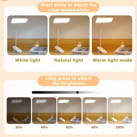 [コンパクトサイズ] ダイマブル LED ゴーセネックデスクランプ タッチコントロール付き - 3 つの照明モード、調整可能な高さと色温度、USB 充電式、読書やオフィスワークに最適、読書ランプ | モダンデスクランプ | スリーキューブランプ、デスクランプマークリフ