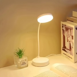 1個のLEDデスクランプ、3段階調光機能付きフレキシブルグースネック、目に優しいテーブルライト、白色から暖色への切り替え可能な照明、USB電源供給、調節可能な調光で白色と暖色を切り替える小型ナイトライト