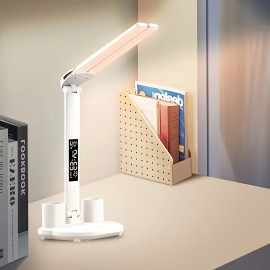 1pc デュアルヘッドペンホルダーランプ、睡眠に優しいナイトライト付き、USBプラグイン、オフィス、家庭、学習用 - 理想的なクリスマスギフト、ミックスカラー、プラスチック素材、ボタン制御、LEDライトソース、デスク用ランプ