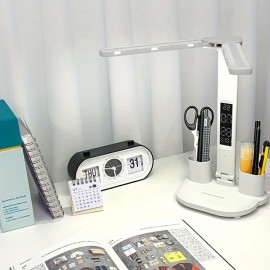 1pc デュアルヘッドペンホルダーランプ、睡眠に優しいナイトライト付き、USBプラグイン、オフィス、家庭、学習用 - 理想的なクリスマスギフト、ミックスカラー、プラスチック素材、ボタン制御、LEDライトソース、デスク用ランプ
