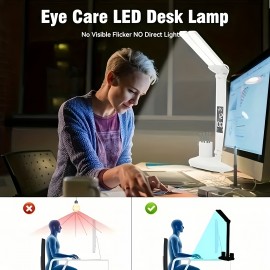 1pc デュアルヘッドペンホルダーランプ、睡眠に優しいナイトライト付き、USBプラグイン、オフィス、家庭、学習用 - 理想的なクリスマスギフト、ミックスカラー、プラスチック素材、ボタン制御、LEDライトソース、デスク用ランプ