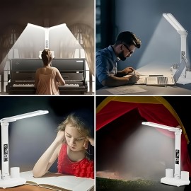 1pc デュアルヘッドペンホルダーランプ、睡眠に優しいナイトライト付き、USBプラグイン、オフィス、家庭、学習用 - 理想的なクリスマスギフト、ミックスカラー、プラスチック素材、ボタン制御、LEDライトソース、デスク用ランプ