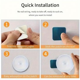 1個のLEDモーションセンサーナイトライト、丸い屋内壁灯、ソフトウォームライト - エネルギー効率、自動オン/オフ、磁気マウント、充電式リチウム電池、USB充電可能、家庭、オフィス、寝室、ホテル、パーティー、レストランの装飾に最適、寝室照明 | モダンな壁灯 | 耐久性のあるプラスチックランプ