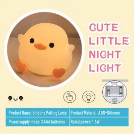 1個 キャラクター ドゥドゥー ダック シリコン ナイト ライト ソフト ライト アイ プロテクション 7 色 パット ライト ベビールーム ルーム 小さなテーブル ランプ フィーディング アイ プロテクション LED テーブル ランプは、3 個の AAA バッテリーでインストールする必要があります。製品にはバッテリーは含まれていません。