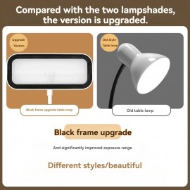 1pc モダン LED デスクランプ タッチコントロール、調節可能なグースネックと色温度、クリップオンデザインとランプシェード、バッテリー/USBによるデュアルパワー、800mAh充電式リチウムバッテリー、家庭、寝室、書斎、オフィス用ポータブル読書灯
