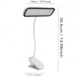 1pc モダン LED デスクランプ タッチコントロール、調節可能なグースネックと色温度、クリップオンデザインとランプシェード、バッテリー/USBによるデュアルパワー、800mAh充電式リチウムバッテリー、家庭、寝室、書斎、オフィス用ポータブル読書灯