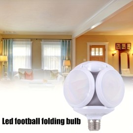 1個 18W LED フットボール型折りたたみ式蛍光灯、E26/27、白、PVC ファンリーフランプ、ハードワイヤード、85V-265V、バッテリー不要、ガレージ、ショッピングモール、屋内使用用のPVCファンリーフランプ付き