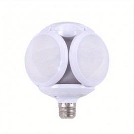 1個 18W LED フットボール型折りたたみ式蛍光灯、E26/27、白、PVC ファンリーフランプ、ハードワイヤード、85V-265V、バッテリー不要、ガレージ、ショッピングモール、屋内使用用のPVCファンリーフランプ付き