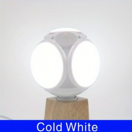 1個 18W LED フットボール型折りたたみ式蛍光灯、E26/27、白、PVC ファンリーフランプ、ハードワイヤード、85V-265V、バッテリー不要、ガレージ、ショッピングモール、屋内使用用のPVCファンリーフランプ付き