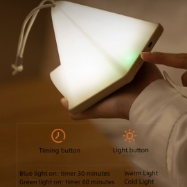 1個のテント型のLEDペンダントライト、USB充電式1200mAhリチウム電池、寝室、家庭、オフィス装飾、デスク＆シーン装飾用の多モードムード照明