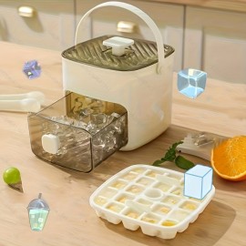 48グリッドダブルレイヤーアイスメーカー - 大容量、効率的なアイス生産、パーティー、カクテル、家族の集まりに最適、家庭や屋外での使用に最適、カクテルアクセサリー | モダンなアイスメーカー | 耐久性のあるアイスメーカー