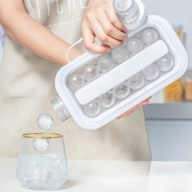 家庭用折りたたみ式アイスメーカー＆水カップ、17個の大きなコンパートメント付き長方形製氷トレイ、冷蔵庫に最適、カクテルや飲料用の使いやすいアイスモールド