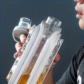 家庭用折りたたみ式アイスメーカー＆水カップ、17個の大きなコンパートメント付き長方形製氷トレイ、冷蔵庫に最適、カクテルや飲料用の使いやすいアイスモールド
